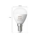 Philips Hue White & Color Ambiance Luster LED Lampe E14 2er-Set - Weiß Maße