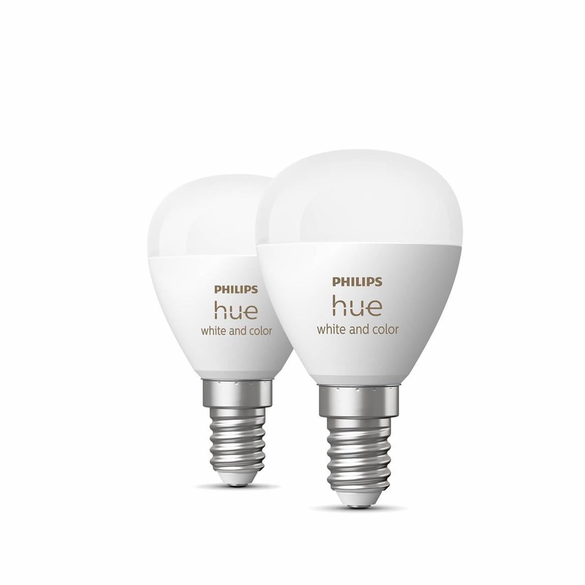 Philips Hue White & Color Ambiance Luster LED Lampe E14 2er-Set - Weiß