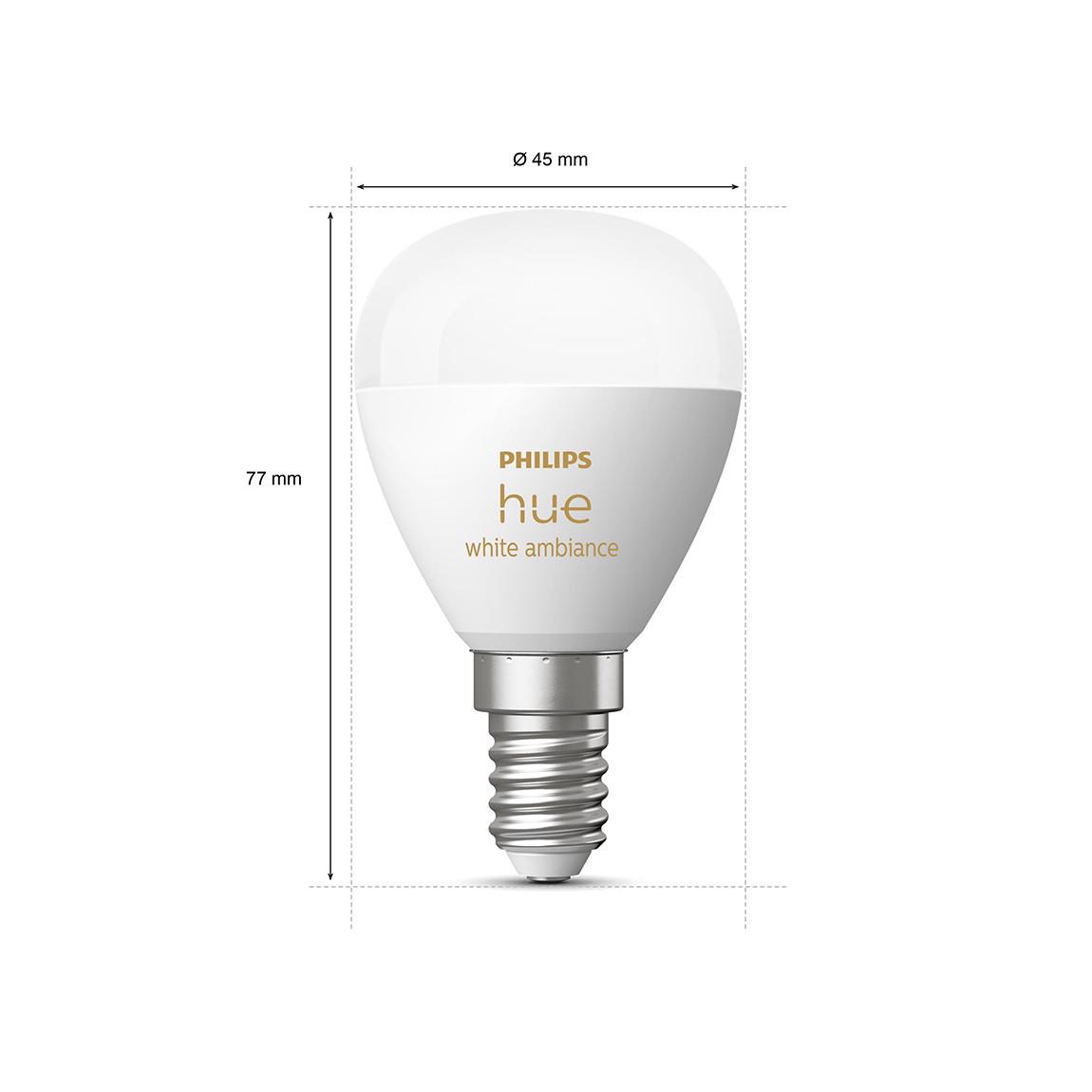 Philips Hue White & Color Ambiance Luster LED Lampe E14 - Weiß_Maße