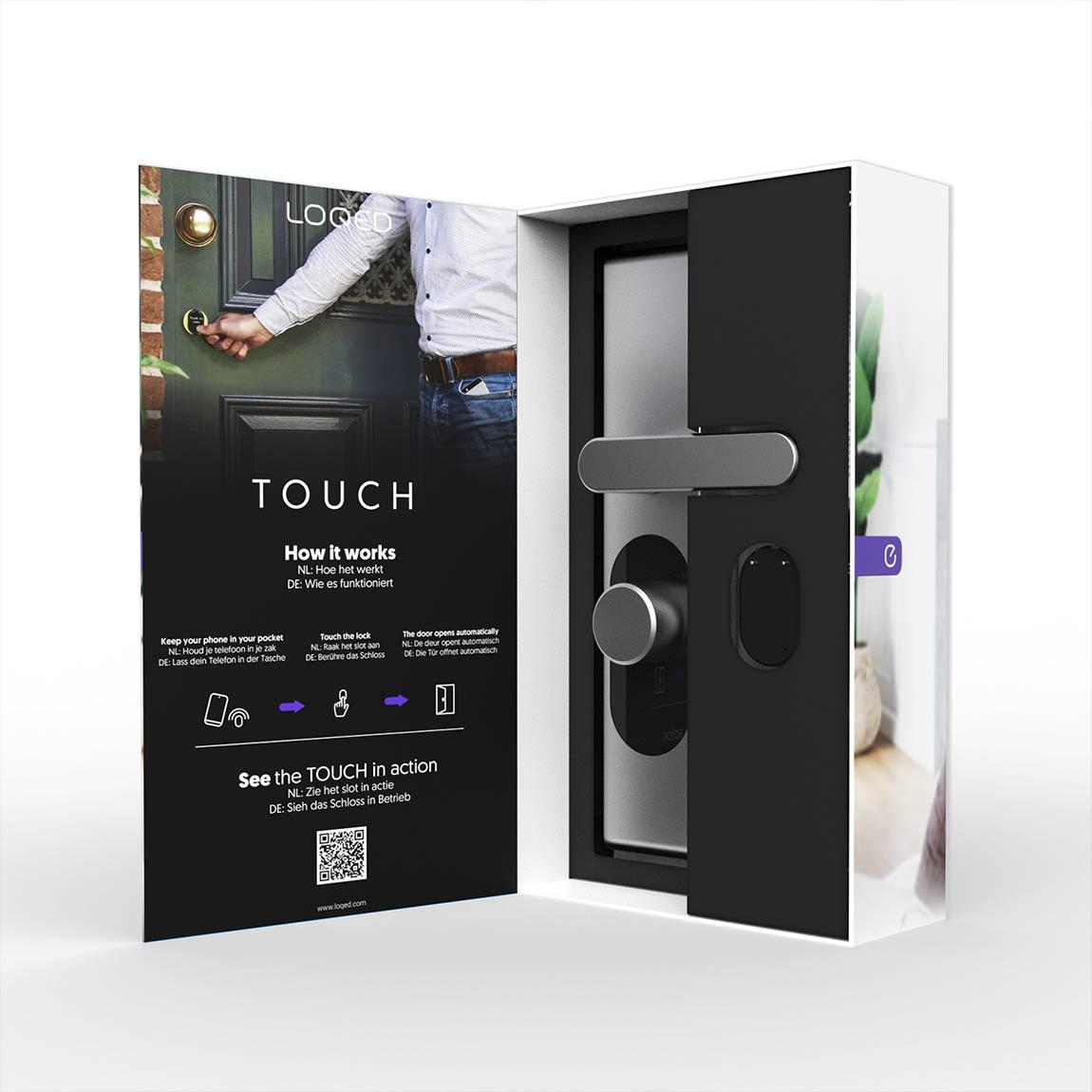 LOQED Touch Smart Lock – Stainless-Steel Edition + Power Kit_Verpackung