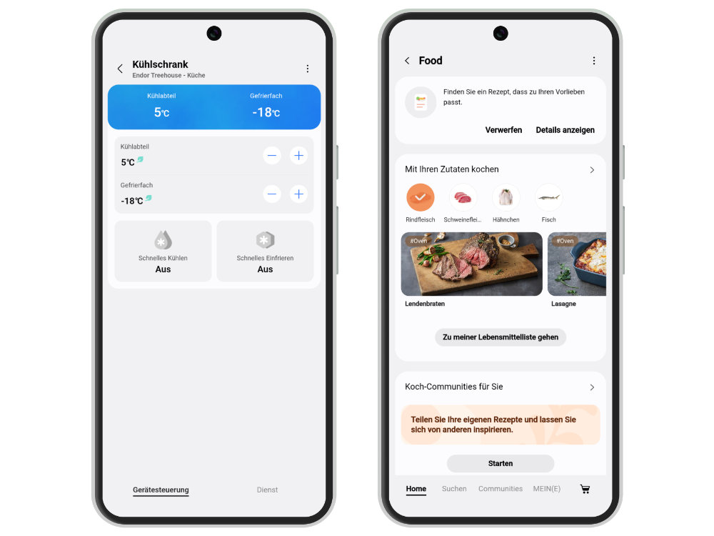 SmartThings App Kühlschrank und Food