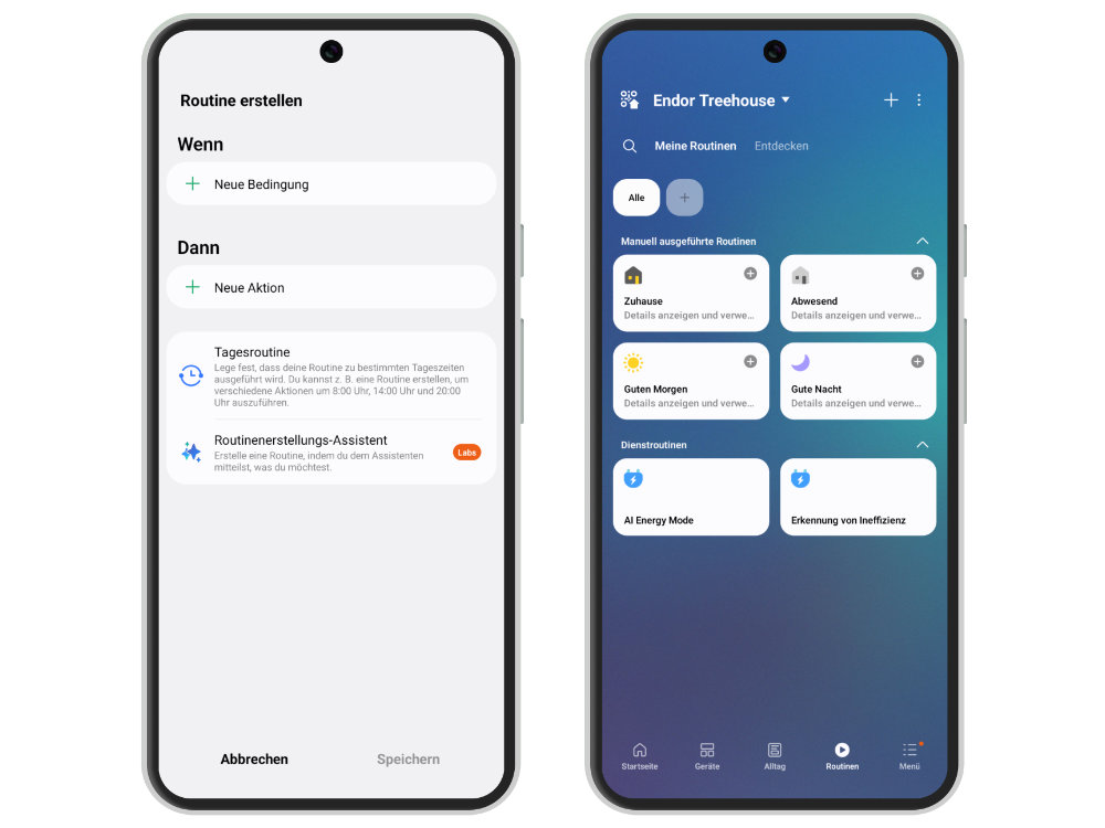 SmartThings App Routinen