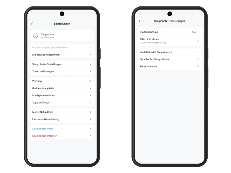 TP-Link Tapo RV30 Max Plus App zeigt Einstellungen