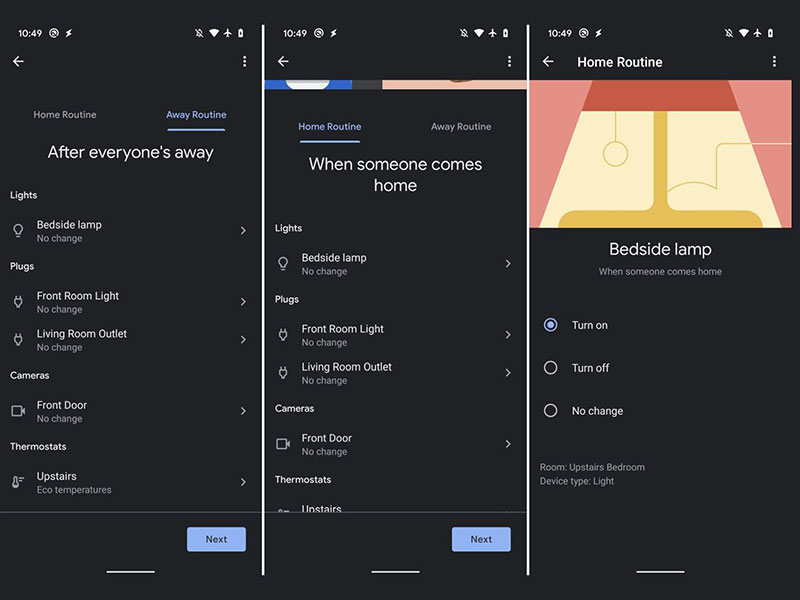 Google Home Abläufe App Anwesenheit