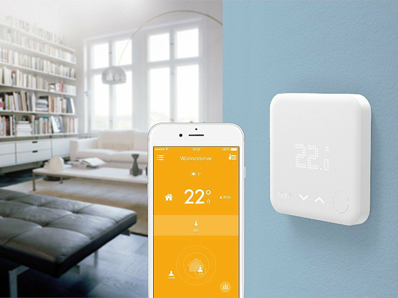 tado° Funk-Temperatursensor und dazugehörige App verbunden