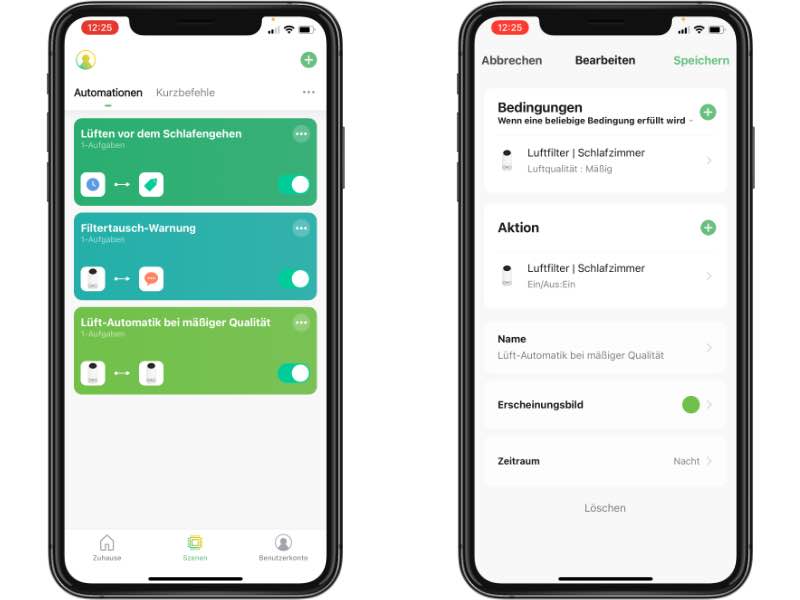 Automationen und Kurzbefehlen anlegen in der Hombli App für iOS