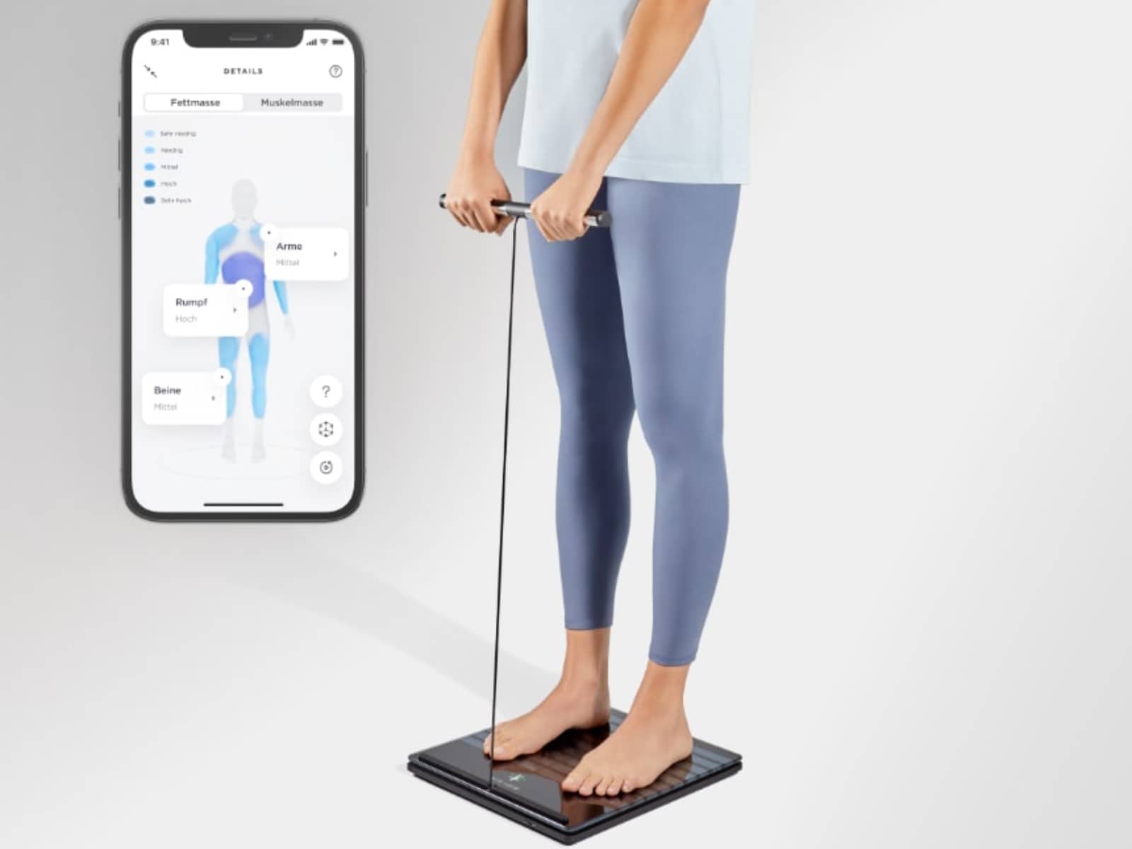 Withings Body Scan - die smarte WLAN-Personenwaage mit Körper-Segmentanalyse, Herzmessung und Gefässalter-Bestimmung. Perfekt für Sportler und Diabetiker.