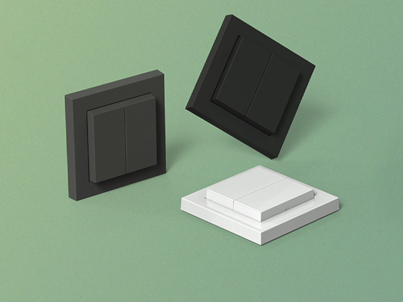 Die Senic Indoor Switches gibt es in Weiß, Grau oder Schwarz.