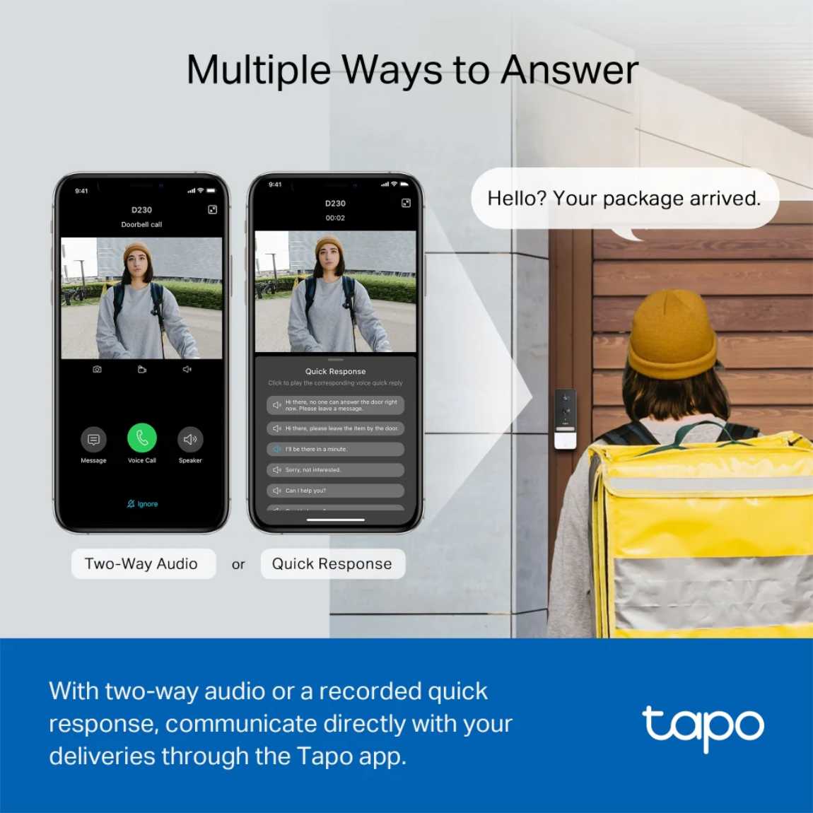 Thumbnail - TP-Link Tapo D230S1 - Smarte Video Doorbell - Weiß