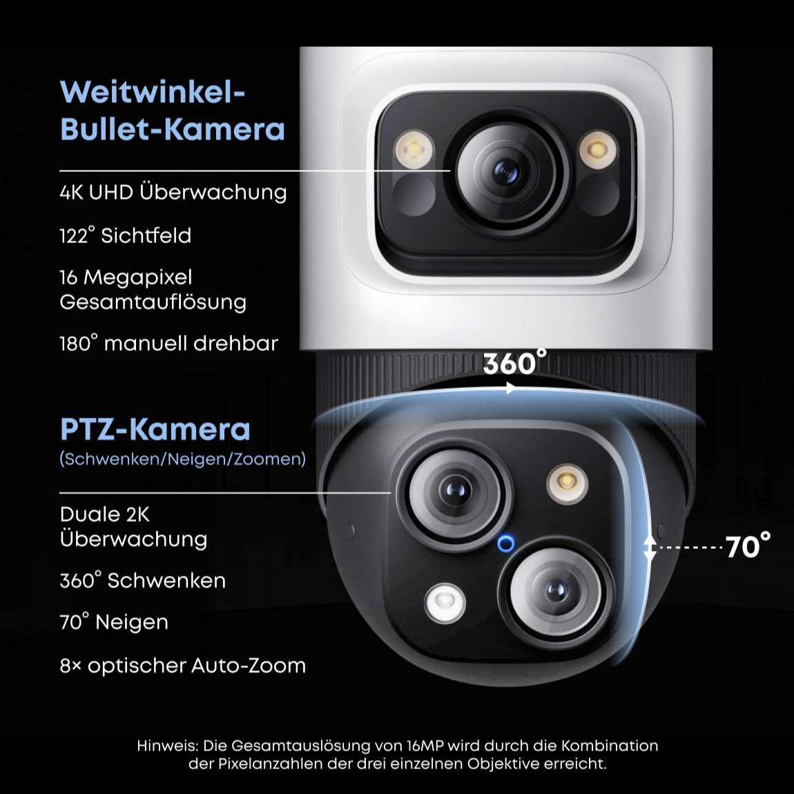 Thumbnail - eufy PoE Bullet-PTZ-Kamera S4 - Weiß