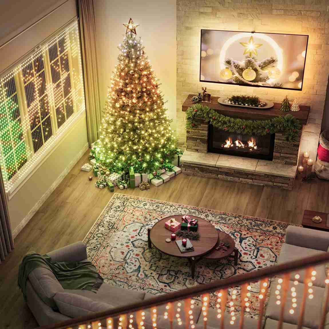 Thumbnail - Govee Lichterkette für Weihnachten mit Glitzereffekt - 20m - Grün