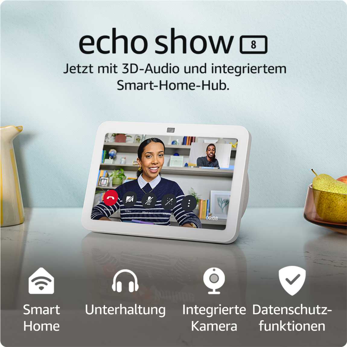 Thumbnail - Amazon Echo Show 8 (3. Gen) + Blink Mini Kamera