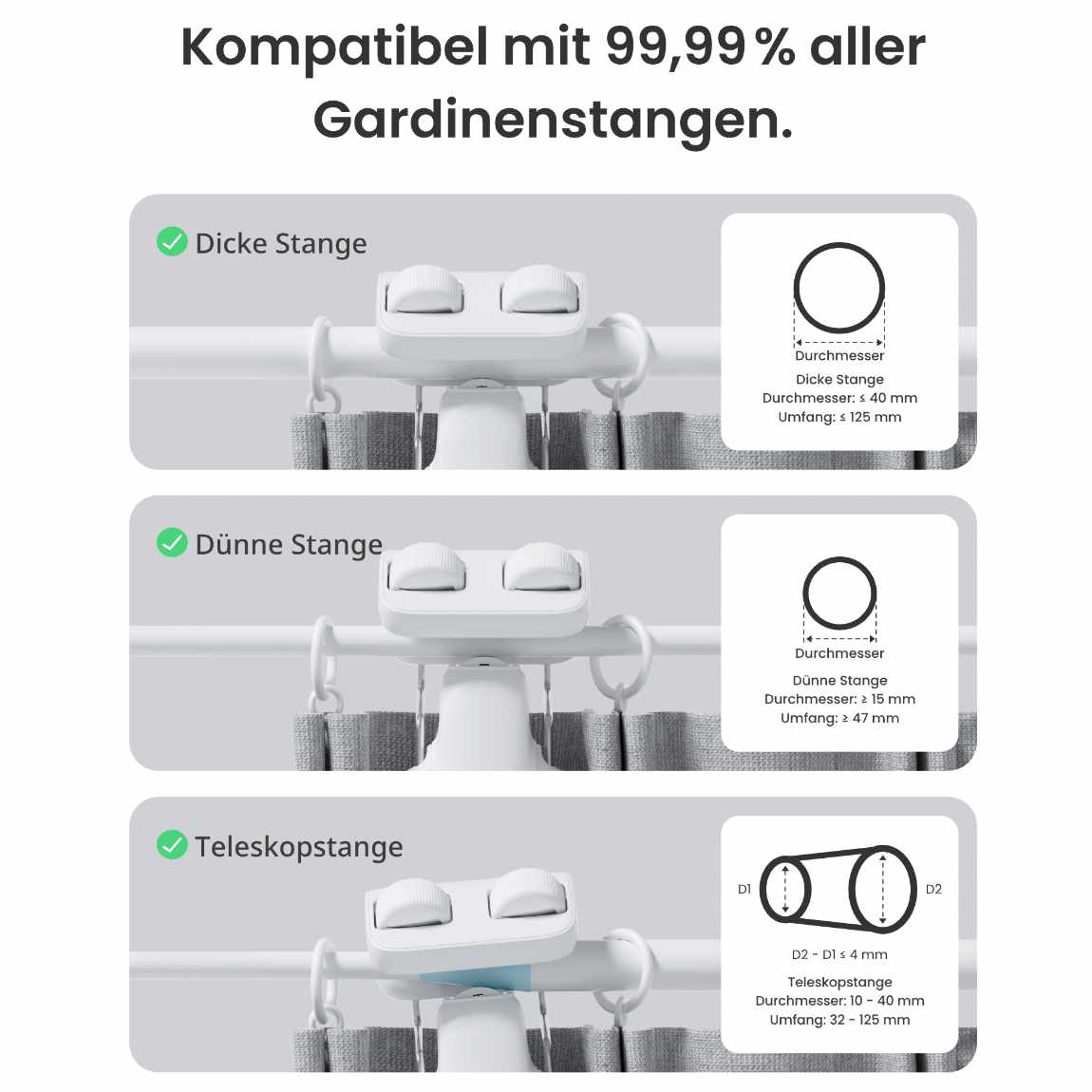 Thumbnail - SwitchBot Smart Curtain Rod 3 Vorhangöffner - 2025 - Weiß