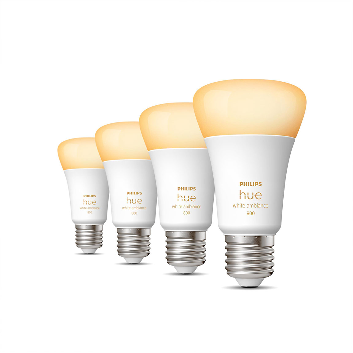 Philips Hue White Ambiance E27 800lm - 4er-Set - Weiß