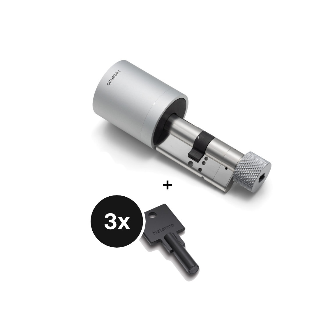 Netatmo Smart Doorlock + Smart Key 3er-Set + Erweiterungs-Kit 50 mm