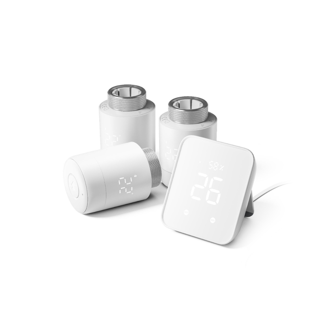 SwitchBot Starter Set Heizen - mit Hub 2 + 3 Heizkörperthermostaten - Weiß
