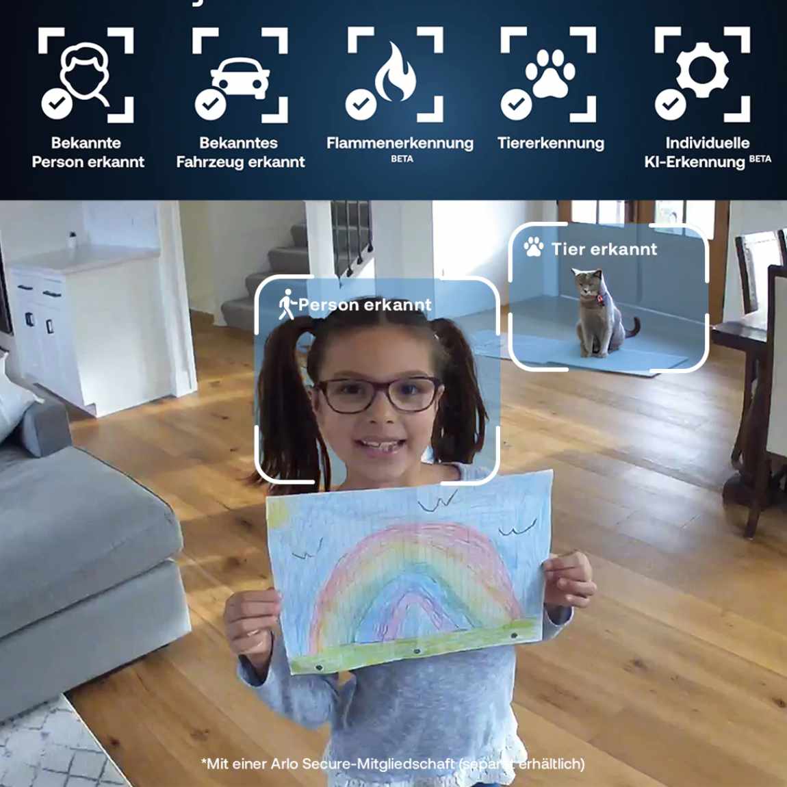 Thumbnail - Arlo Essential 3 2K Indoor-Kamera - 2er-Set - Weiß