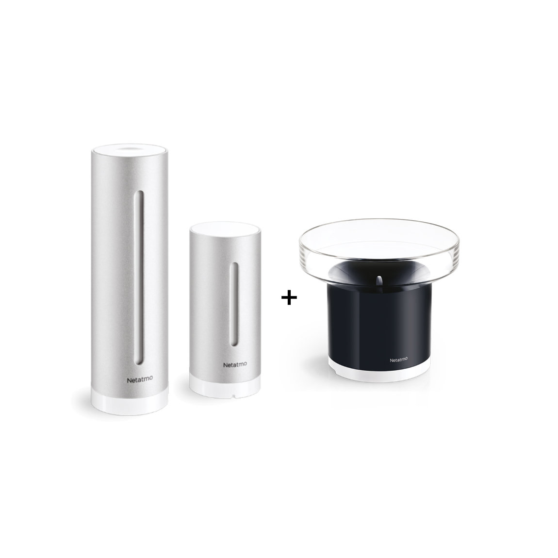 Netatmo Set mit Wetterstation und Regenmesser - Schwarz
