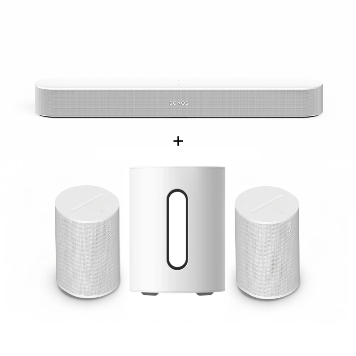 Sonos Heimkino Set - mit Beam (2. Gen.), 2 Era 100 SL und Sub Mini - Weiß