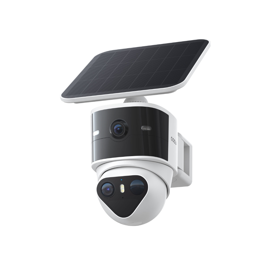 aosu Smart Security SolarCam T2 Pro - 3K-WLAN-Außenkamera mit Schwenk-/Neigefunktion - Weiß