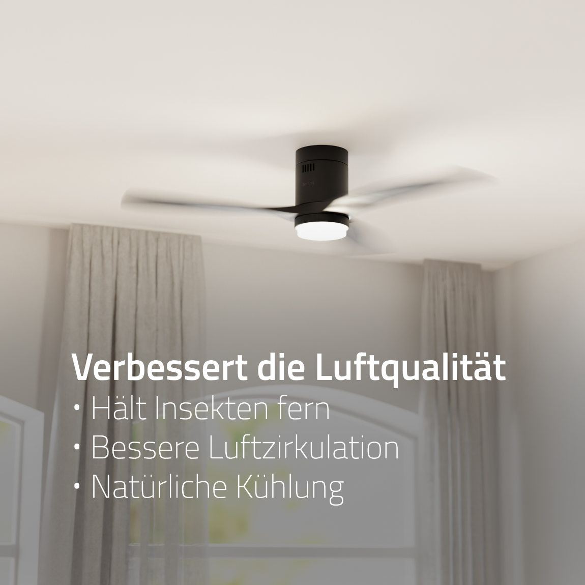 Thumbnail - Hombli Smart Ceiling Fan & Light - Schwarz
