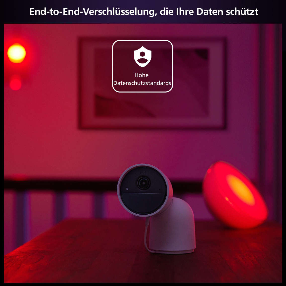 Thumbnail - Philips Hue Secure kabelgebundene Kamera mit Standfuß - Weiß