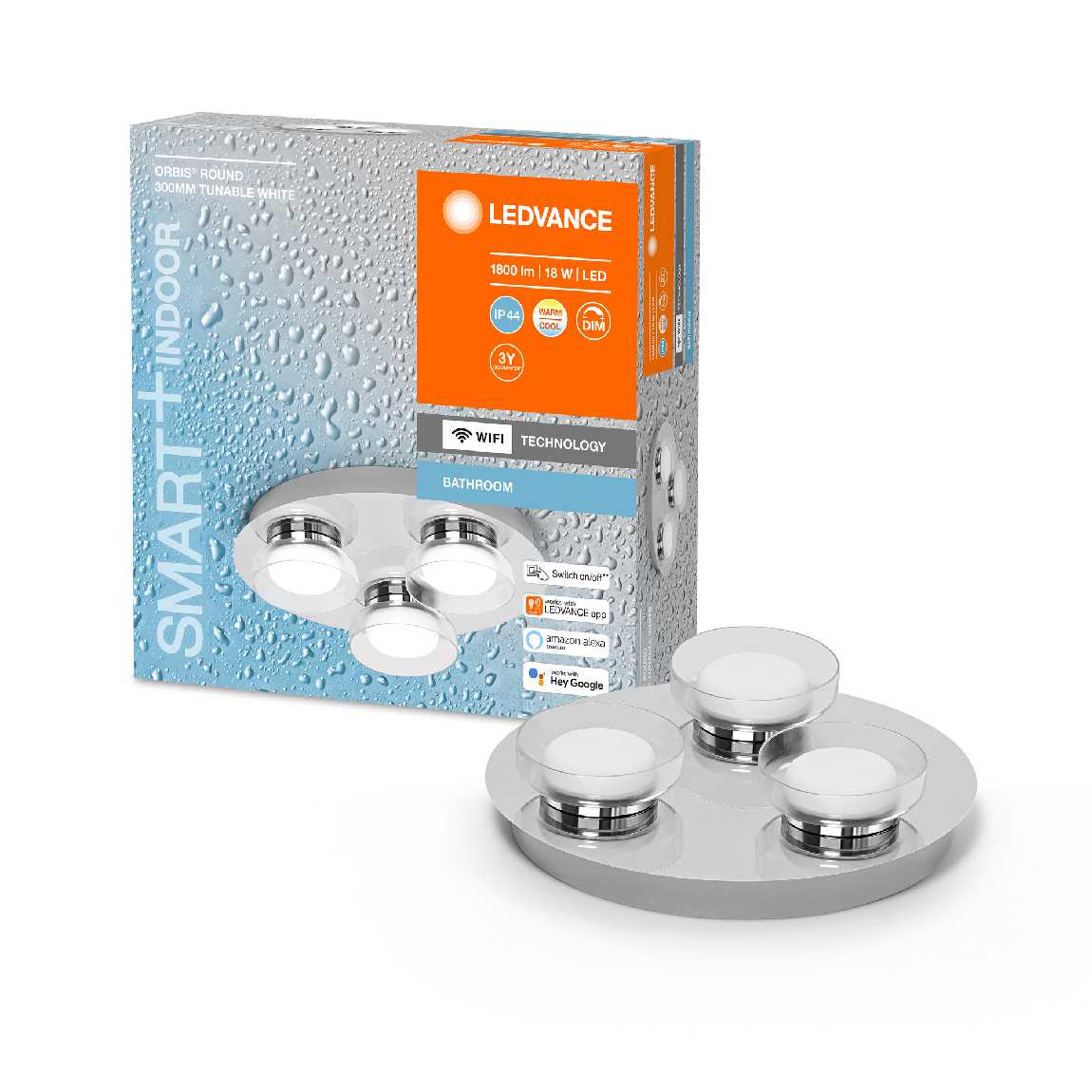 Thumbnail - Ledvance SMART+ Orbis Round Bad-Wandleuchte 30 cm Warm- und Kaltweiß - silber