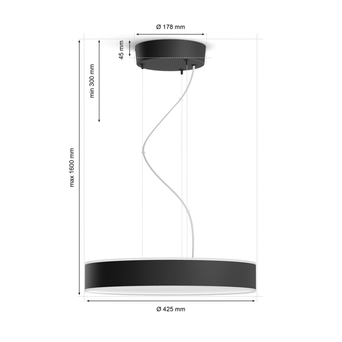 Thumbnail - Philips Hue White Ambiance Enrave Pendelleuchte 4300lm + Dimmschalter - Schwarz