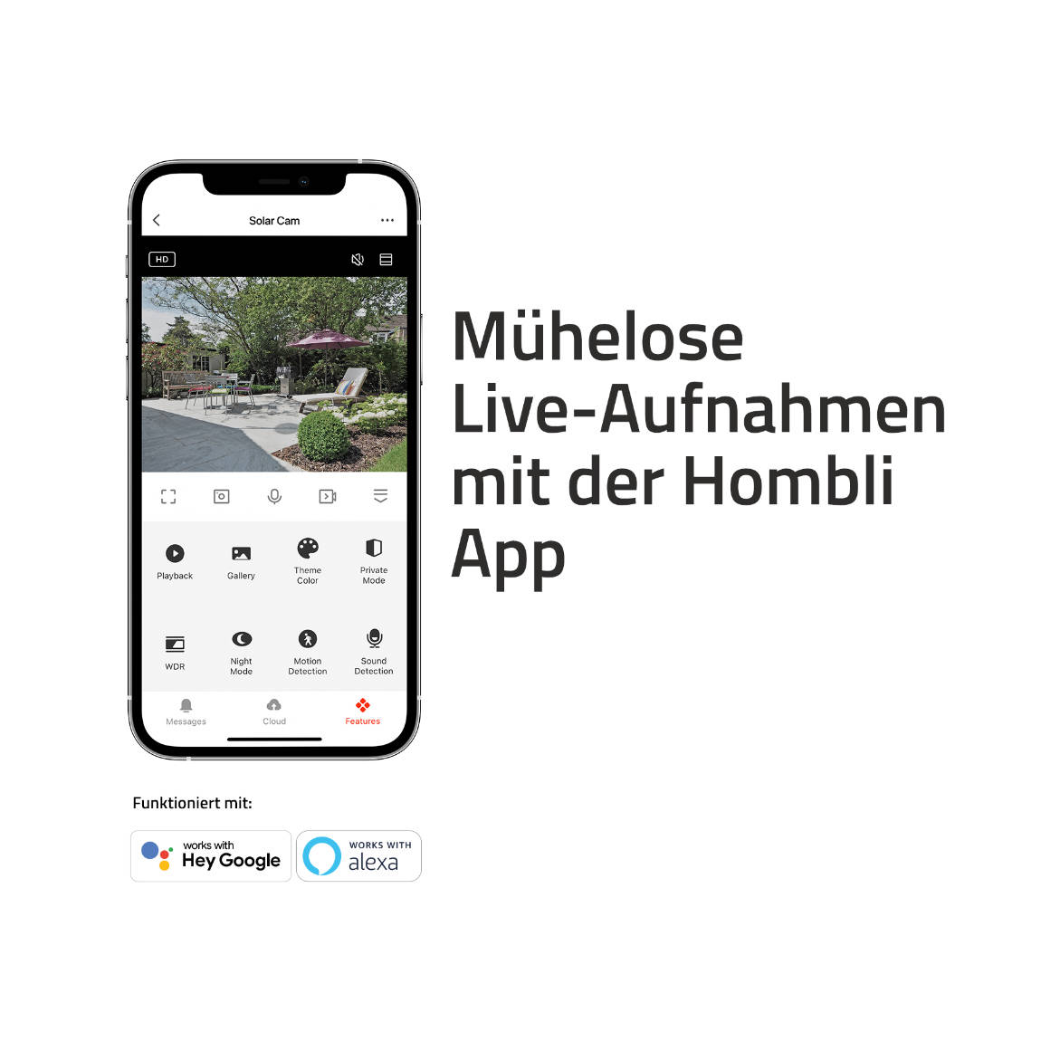 Hombli Solar Cam 2K - Smarte Solar-Kamera - Schwarz