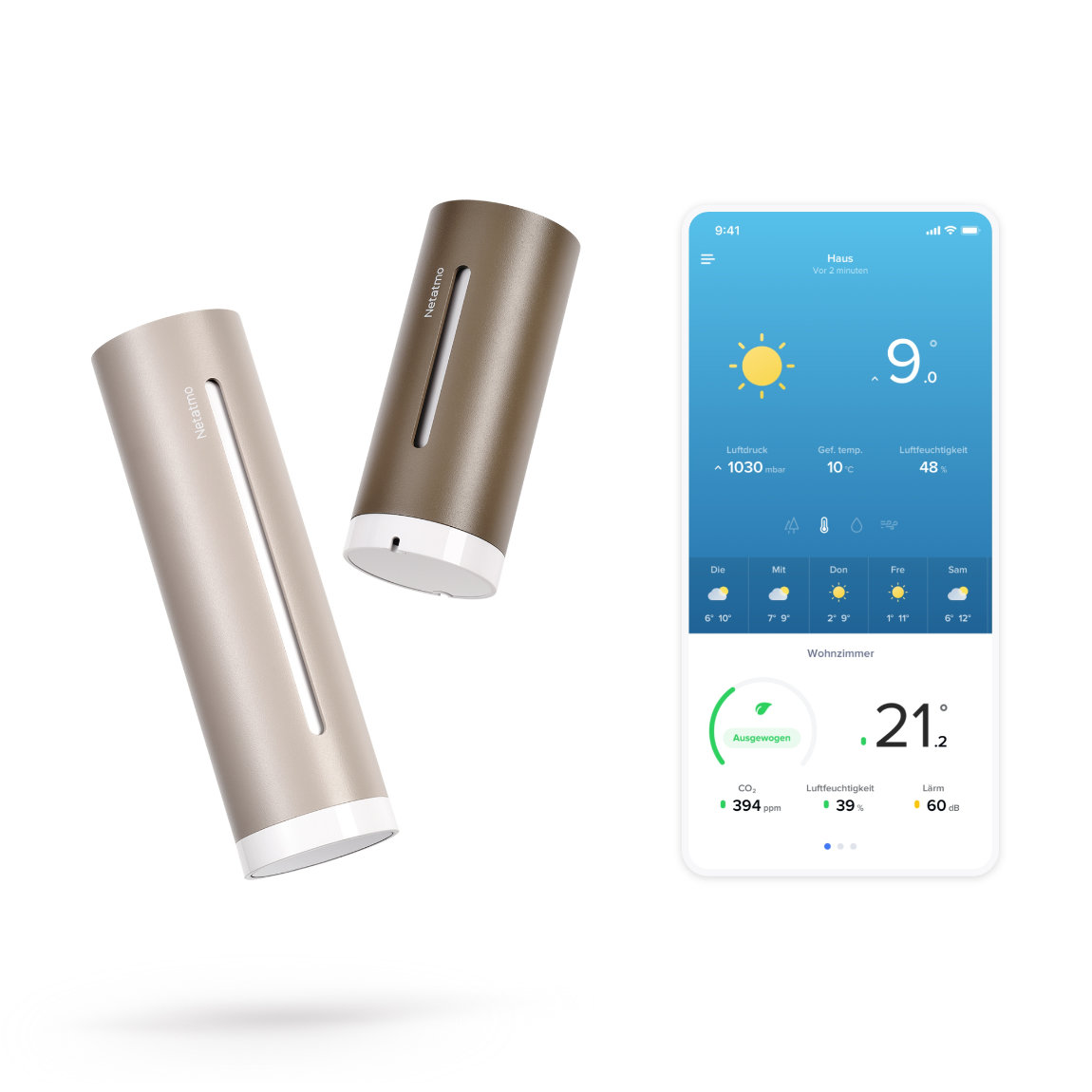 Netatmo Premium Set Wetterstation Original (2. Gen) + Halterung