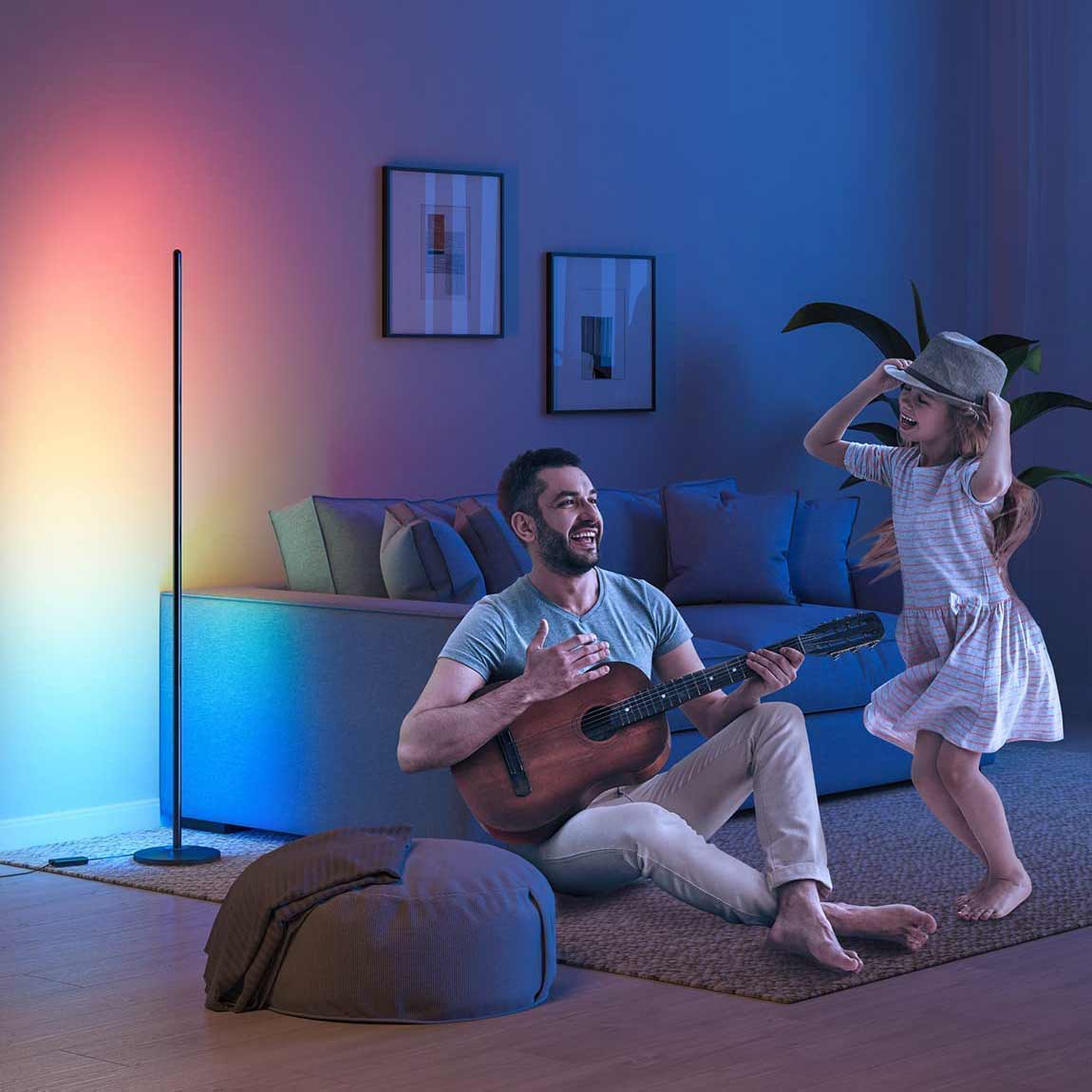 Govee RGBICW Smart Corner Floor Lamp + LED Lightstrip S 5m