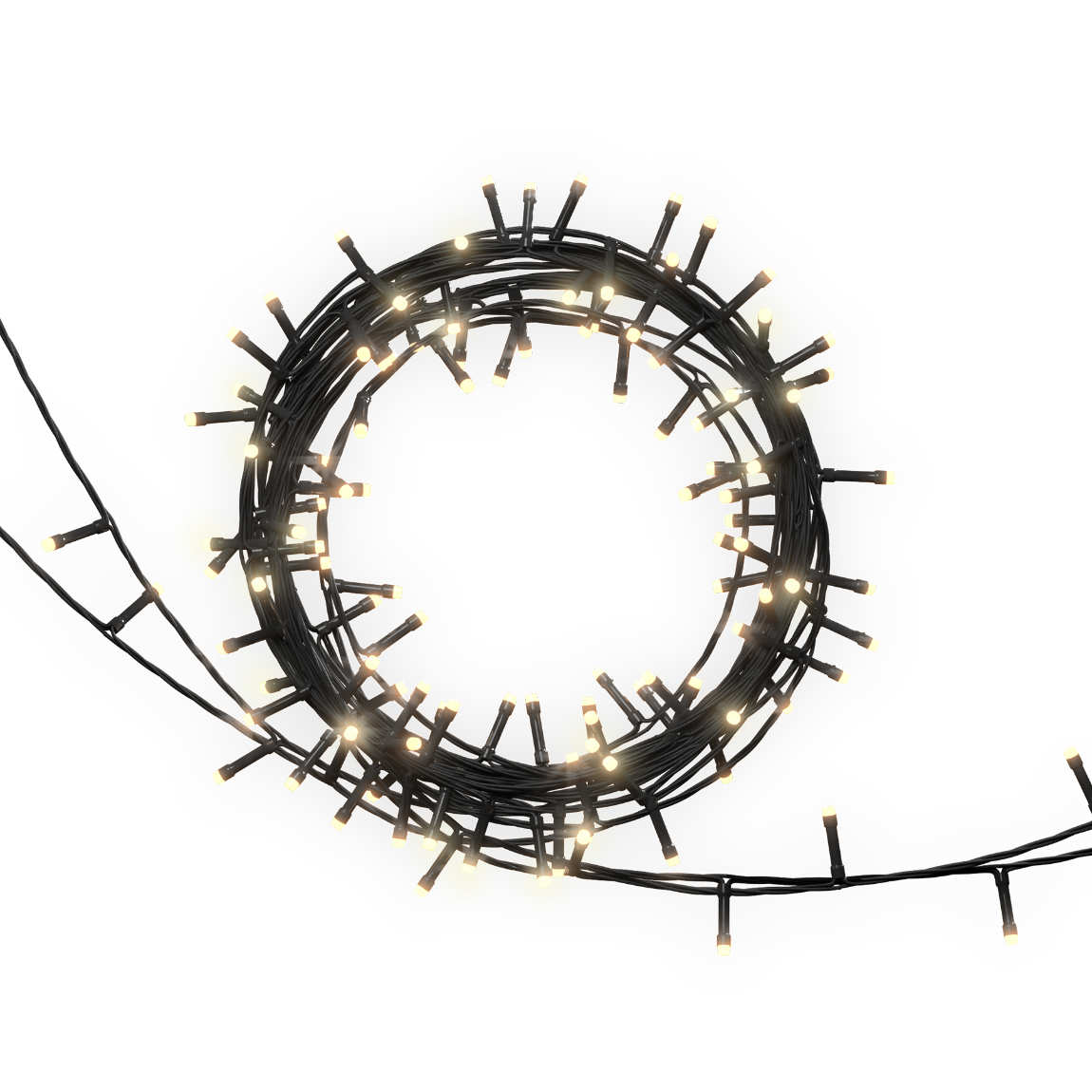 Hombli Smarte Lichterkette f&uuml;r drinnen und drau&szlig;en, 20m, wei&szlig; - Schwarz