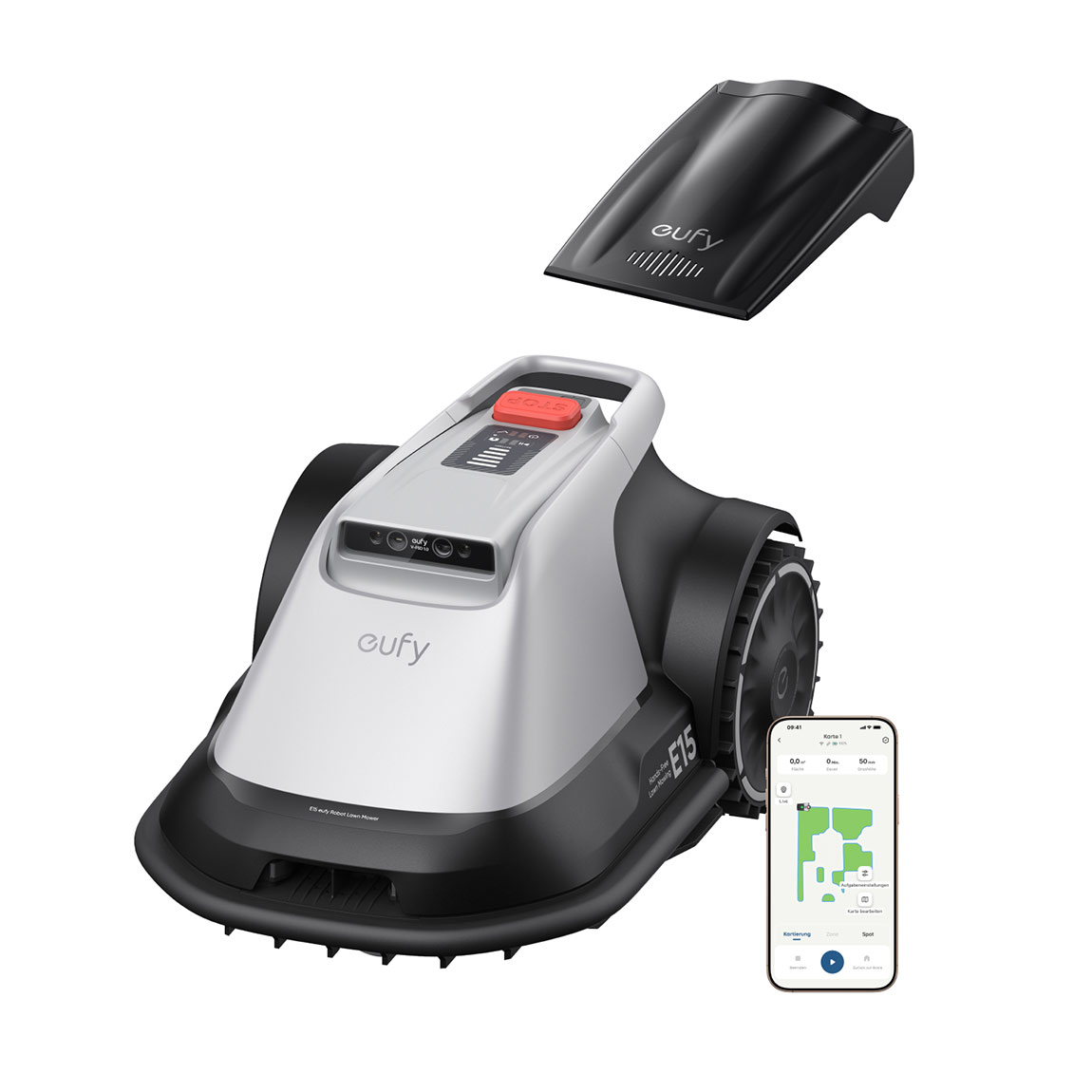 eufy Mähroboter E15 - für bis zu 800 m² + gratis Garage - Grau
