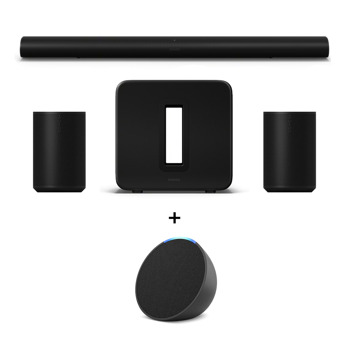 Sonos Heimkino Set - mit Arc Ultra  2x Era 100 und Sub 4 + gratis Amazon Echo Pop