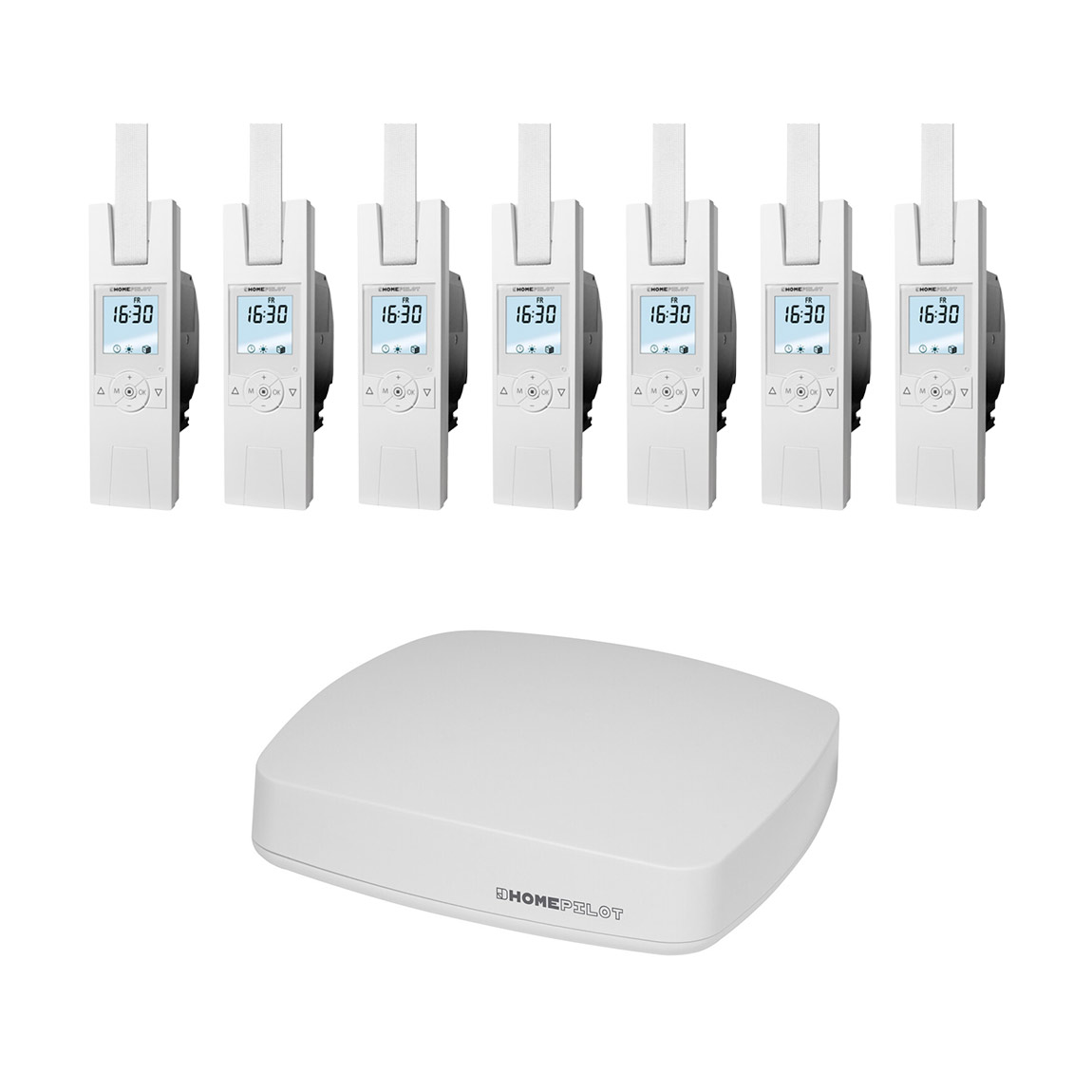 HOMEPILOT Gateway premium + Gurtwickler RolloTron premium smart 7er-Set