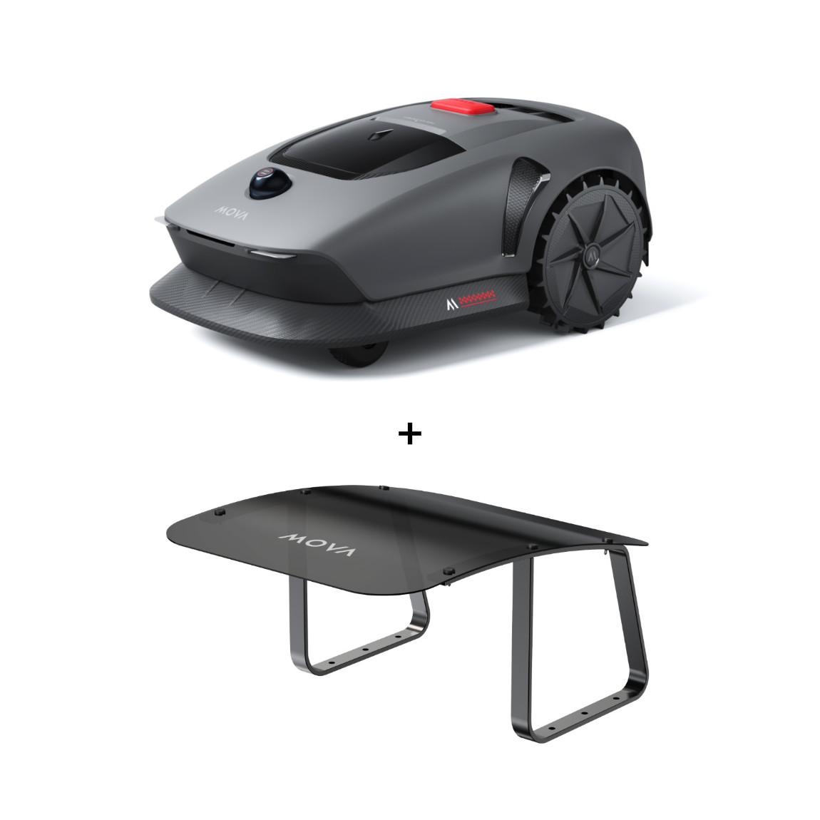 MOVA 600 Kit - M&auml;hroboter ohne Begrenzungsdraht + Ersatzklingen, Radb&uuml;rste und Garage