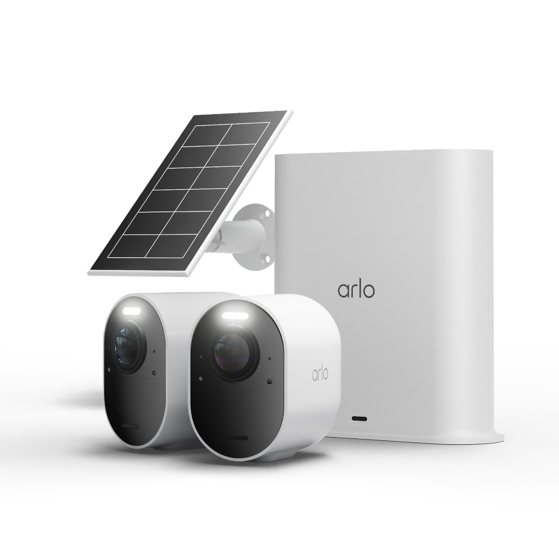 Arlo Set - mit 2 Ultra 3 4K Außenkamera + Solarpanel + SmartHub - Weiß