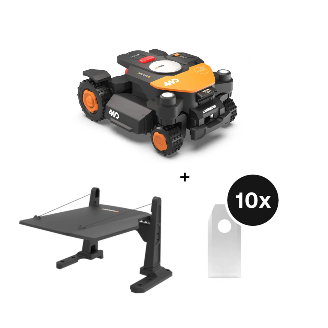 Worx WR340E Landroid Vision Cloud (Stereo AWD), bis 600 m&sup2; + gratis Garage + gratis Ersatzklingen