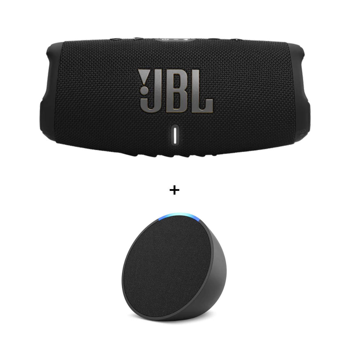 JBL Charge 5 Wi-Fi + Amazon Echo Pop - Neueste Generation