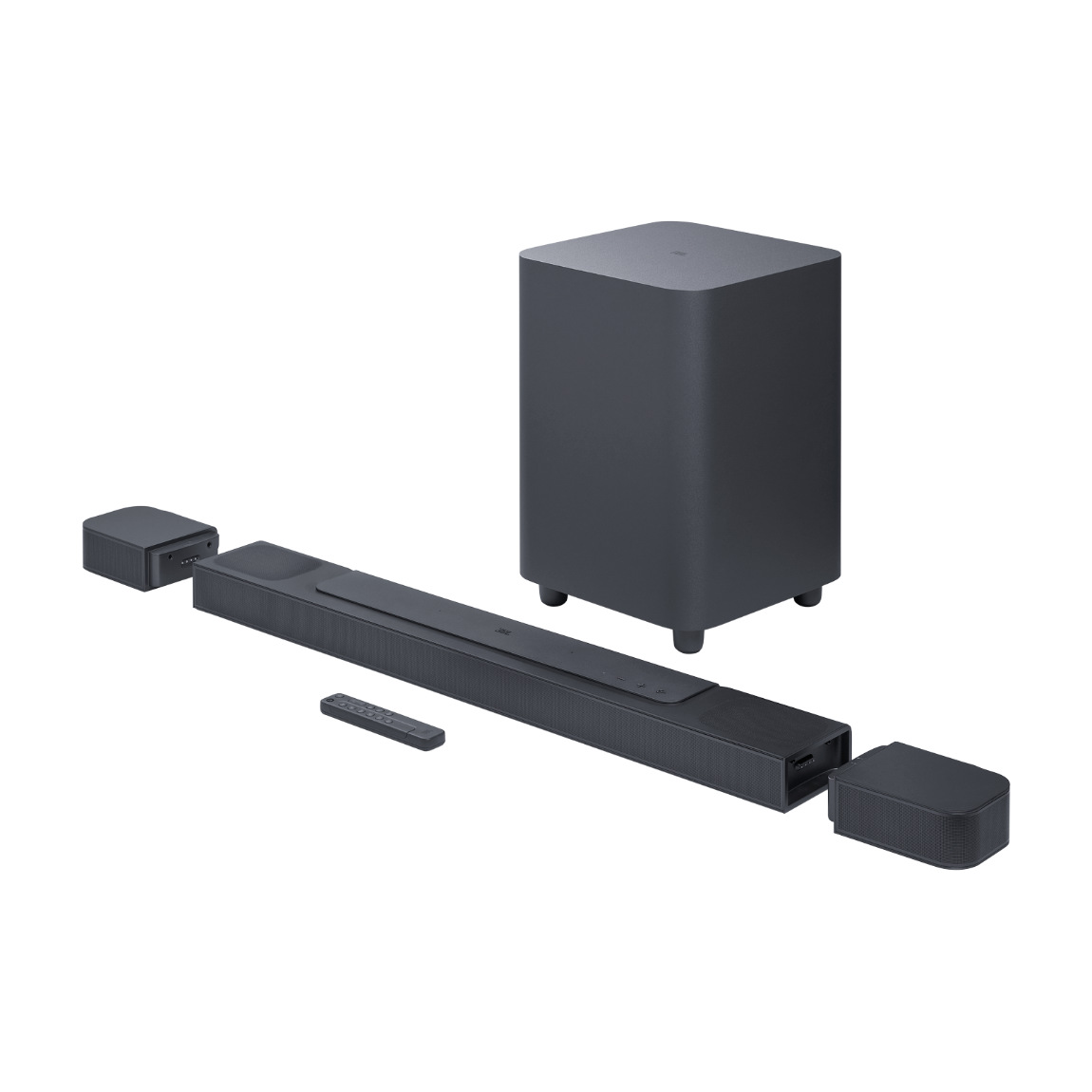 JBL Bar 800 - 5.1.2 Dolby Atmos Soundbar mit Surround-Lautsprechern & kabellosem Subwoofer - Schwarz (+GRATIS Hombli Lichterkette)