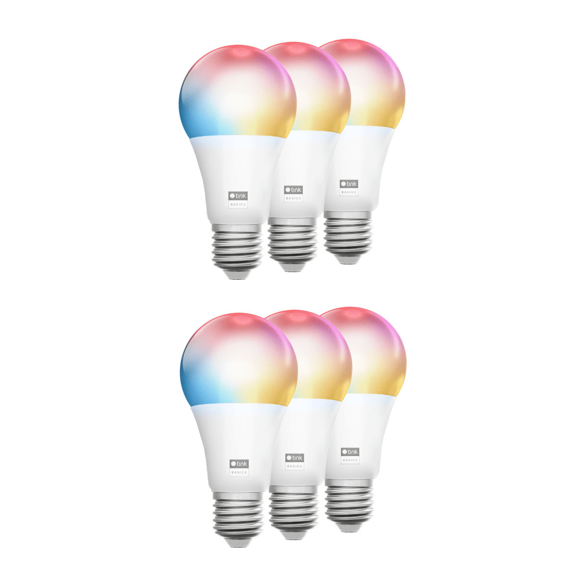 tink Basics Matter White & Color E27 Bulb - Dimmbares Leuchtmittel - 6er-Set