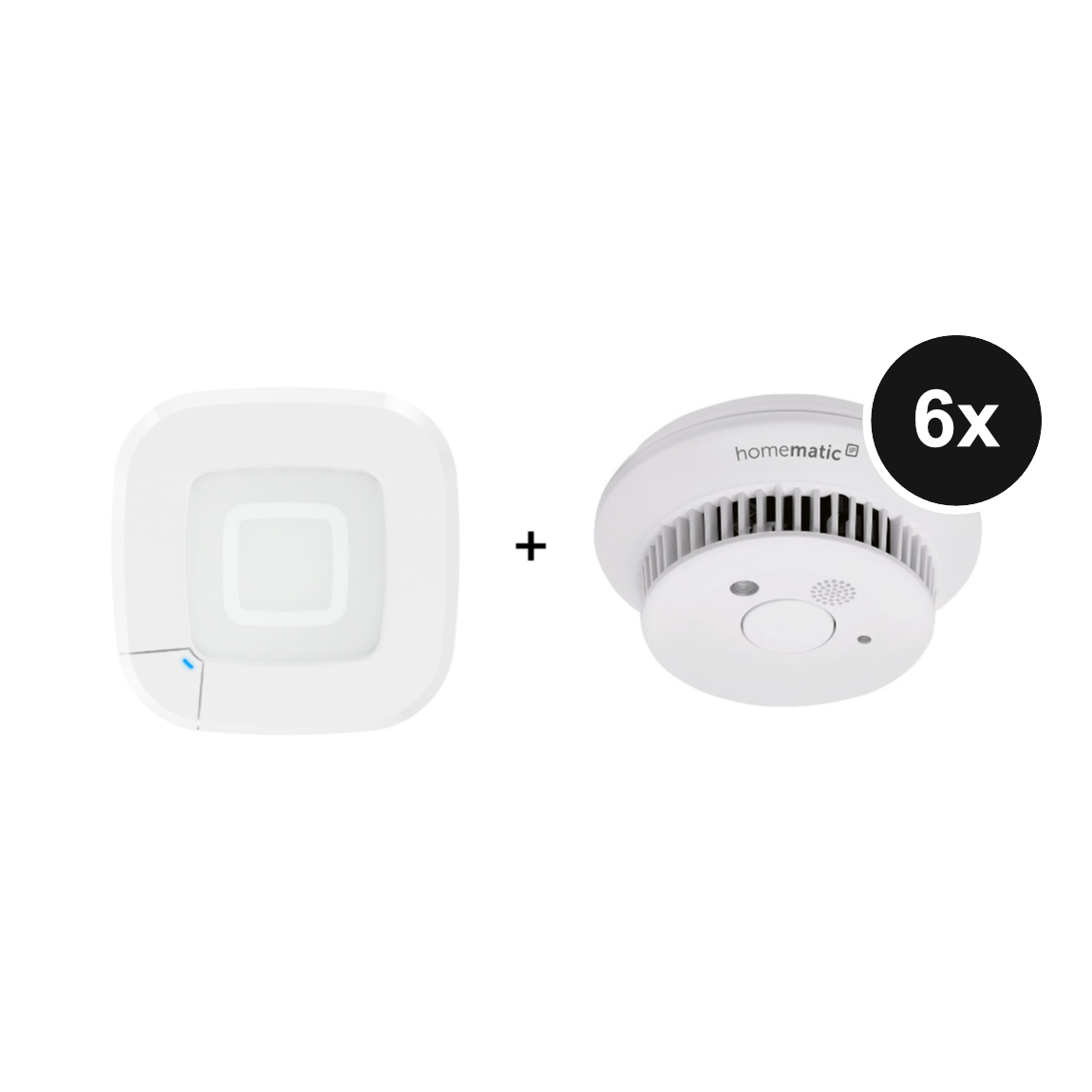 Homematic IP Starter Set mit 2 Rauchwarnmeldern - mit Access Point 2 - Weiß