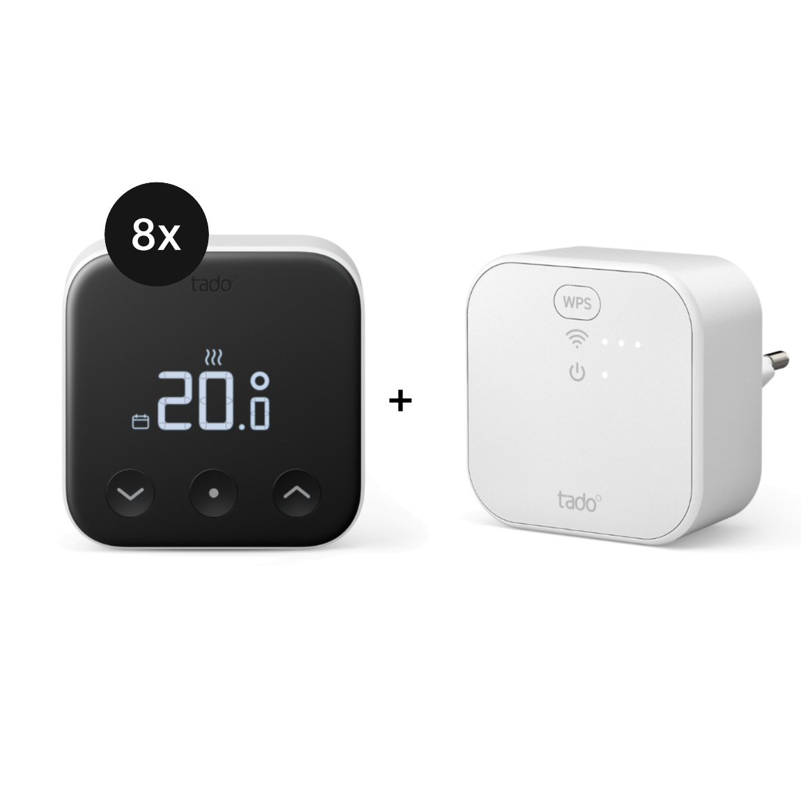 tado° X Starter Kit mit Smartes Thermostat für Fußbodenheizung und Einzelraumsteuerung - 8er-Set & Bridge