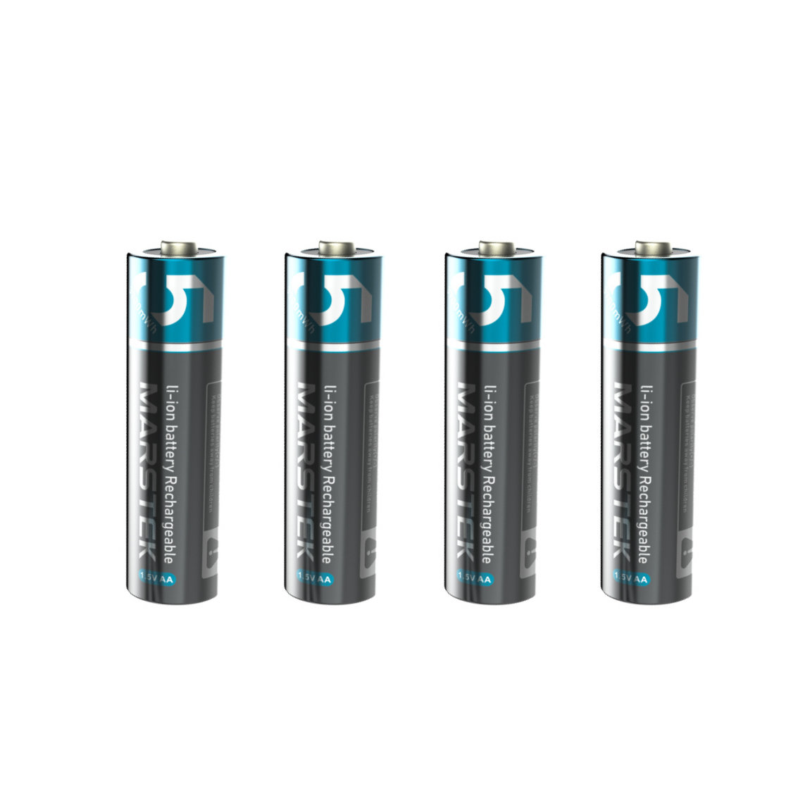 Marstek AA Battery - Wiederaufladbare Li-Ion Batterie - 4er-Set - Schwarz
