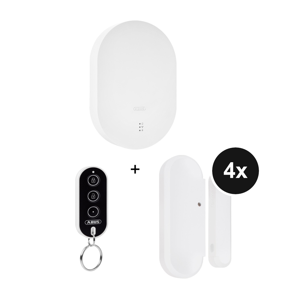 ABUS Smartvest Pro Funk-Alarmanlage - Starter-Set + Smartvest Pro Funk-&Ouml;ffnungsmelder - 4er-Set