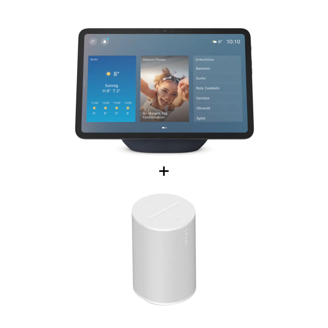 Amazon Echo Show 11 - Neueste Generation + Sonos Era 100 - Weiß
