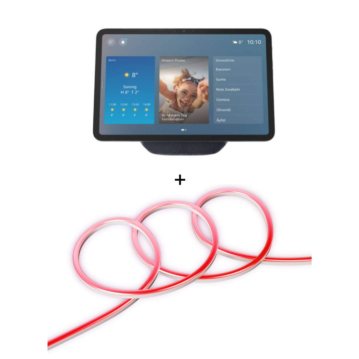 Amazon Echo Show 11 - Neueste Generation + tink Basics Neon Light Strip - 3m