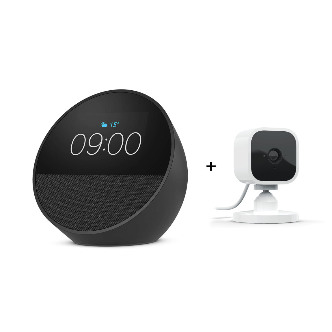 Amazon Echo Spot - Neueste Generation + Blink Mini Kamera