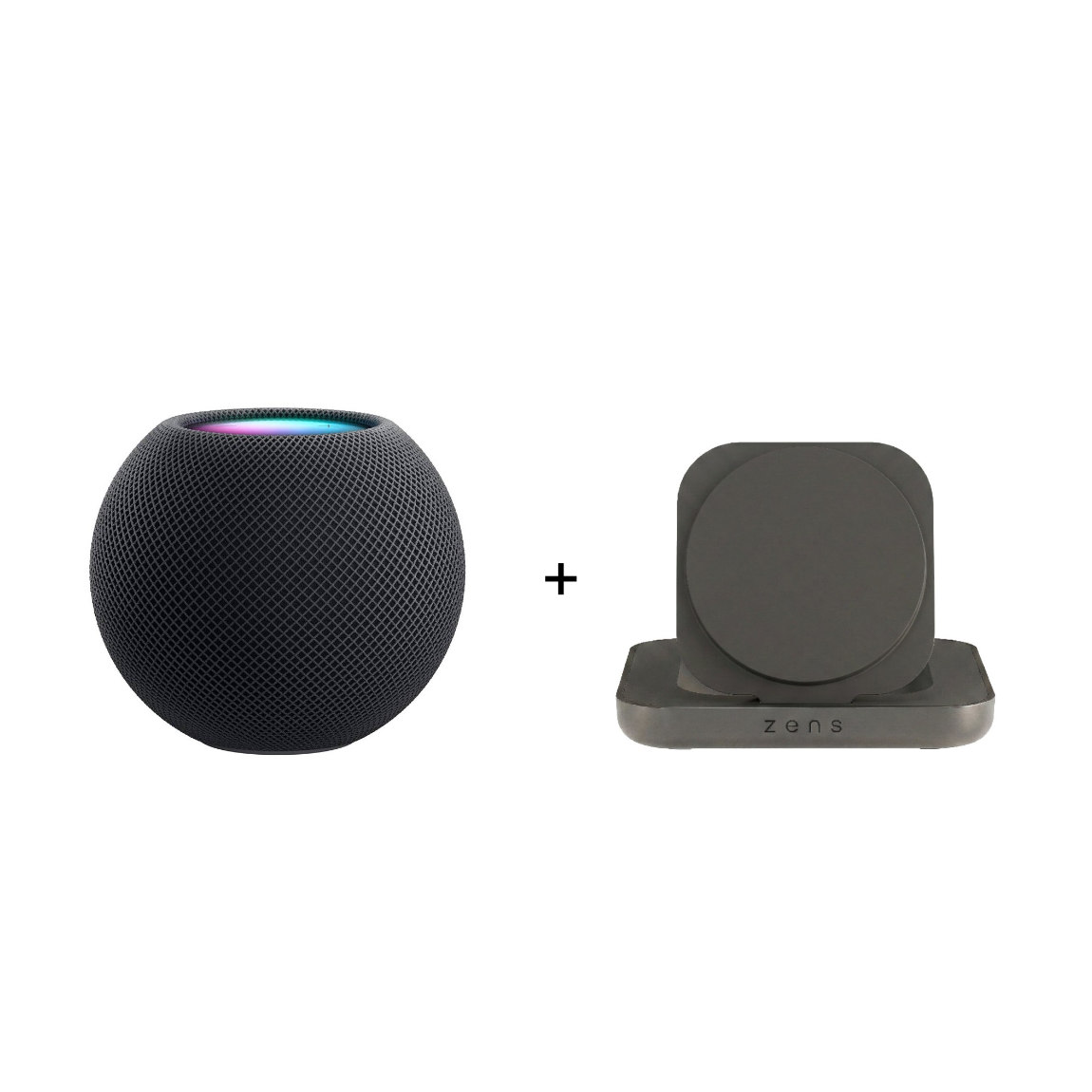 Apple HomePod mini + Zens Ladestation Magnetic Nightstand Charger