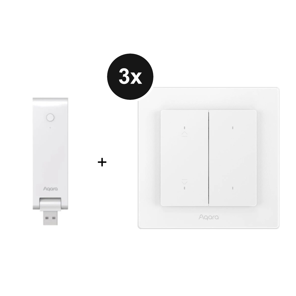 Aqara Starter Set Rollladensteuerung - mit Hub M100 und 3 Shutter Switch H2